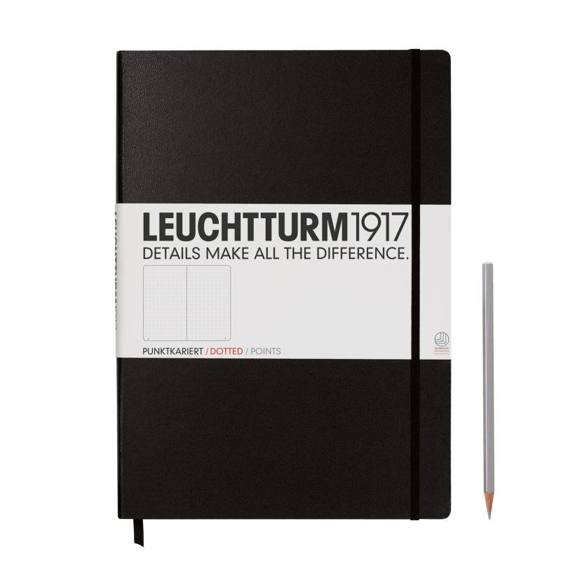 Leuchtturm1917 Notizbuch Master Hardcover A4+ Schwarz Punktkariert von Leuchtturm1917