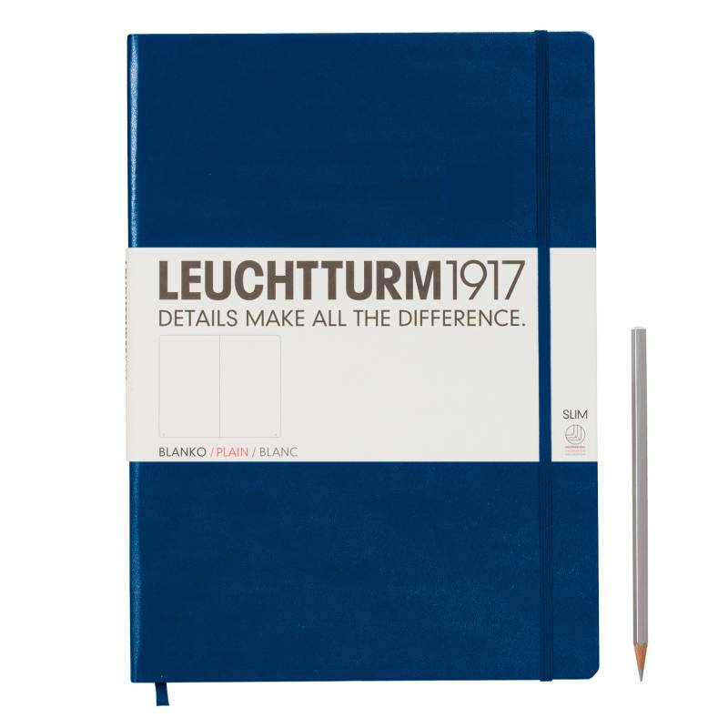 Leuchtturm1917 Notizbuch Master Slim (A4+) Hardcover Marine Blanko von Leuchtturm1917