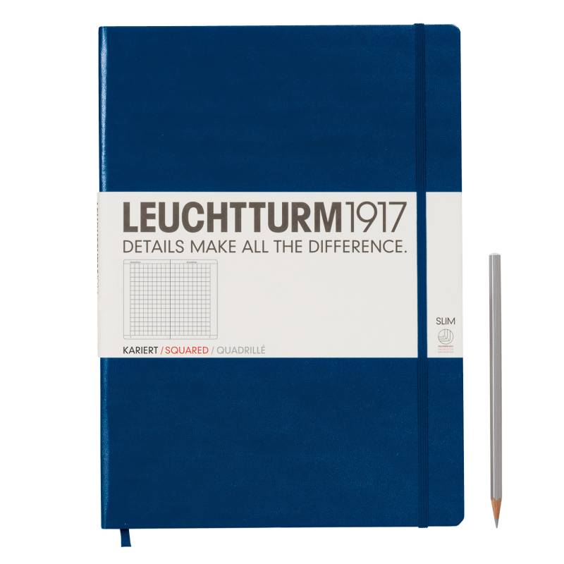 Leuchtturm1917 Notizbuch Master Slim (A4+) Hardcover Marine Kariert von Leuchtturm1917
