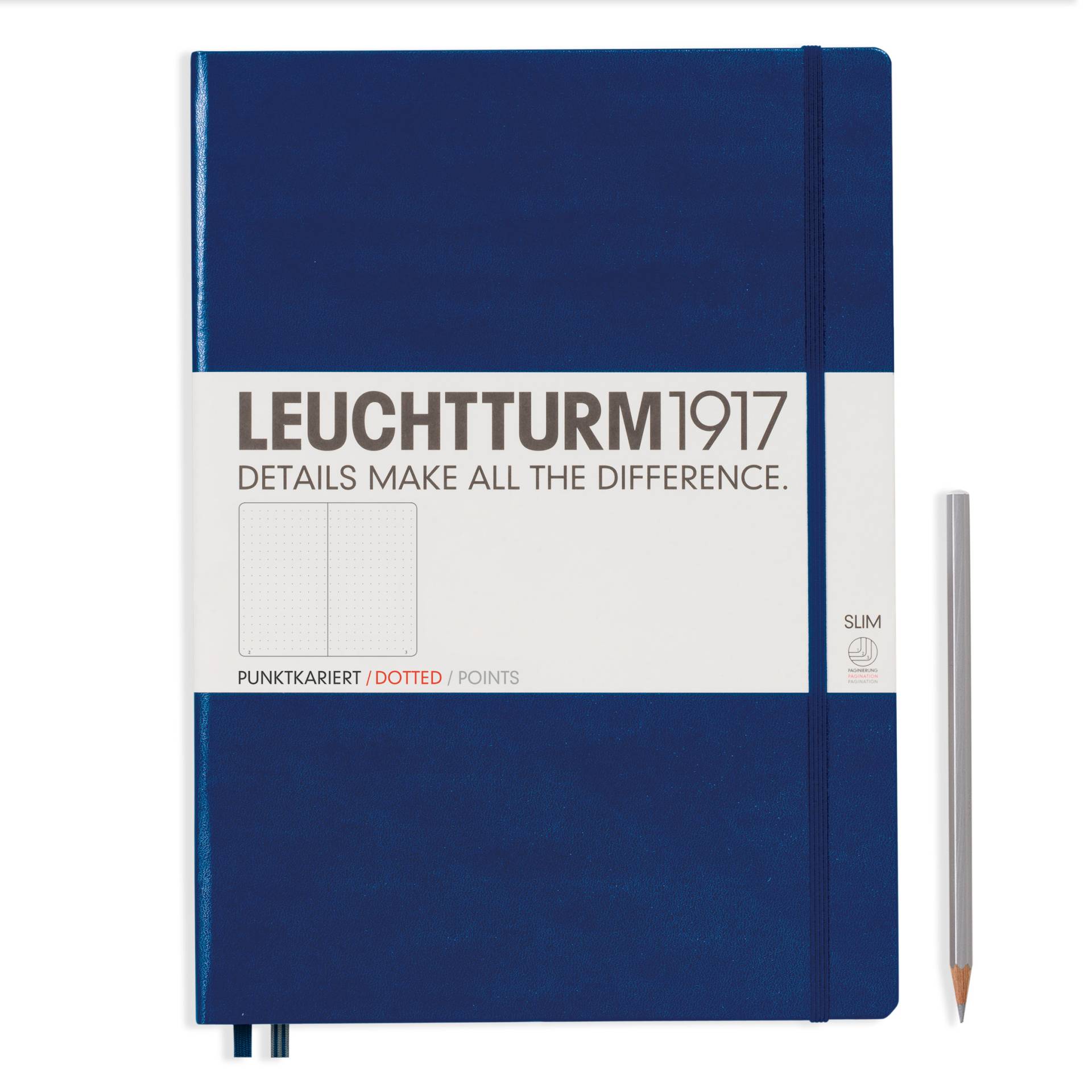 Leuchtturm1917 Notizbuch Master Slim (A4+) Hardcover Marine Punktkariert von Leuchtturm1917