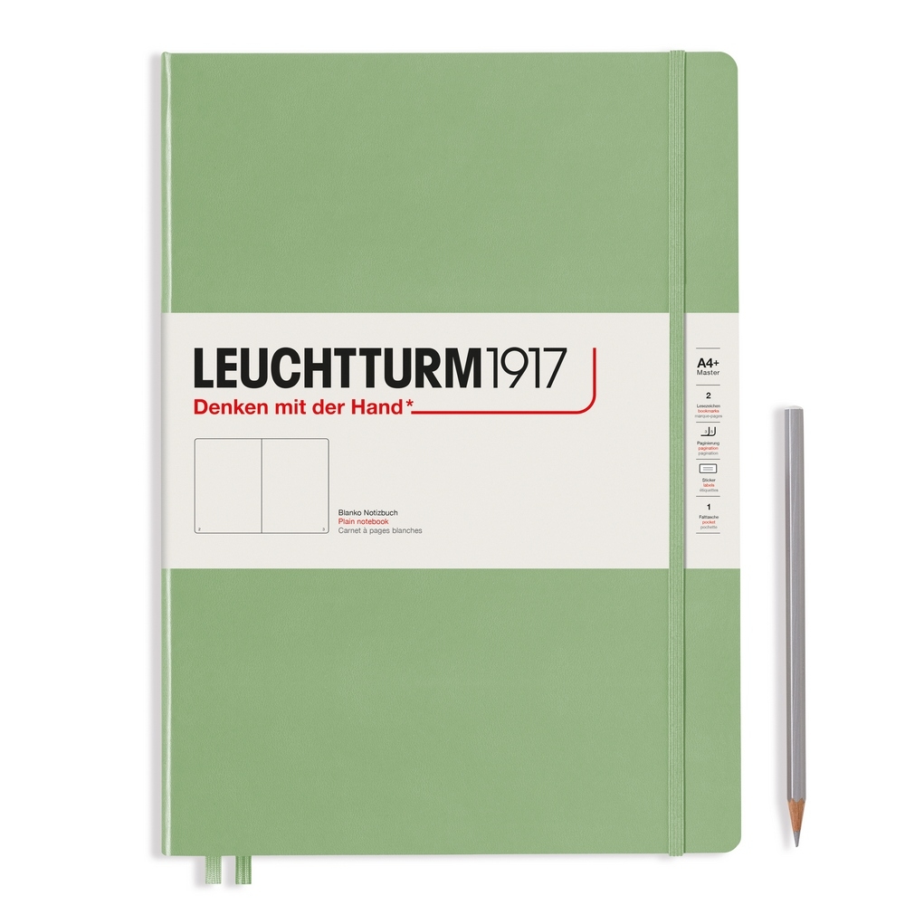 Leuchtturm1917 Notizbuch Master Slim (A4+) Hardcover Salbei Blanko von Leuchtturm1917