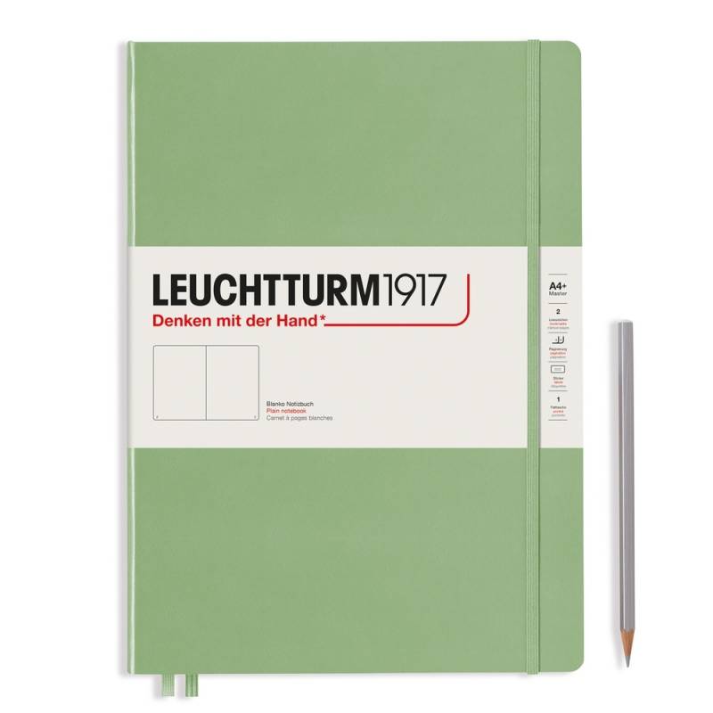 Leuchtturm1917 Notizbuch Master Slim (A4+) Hardcover Salbei Blanko von Leuchtturm1917