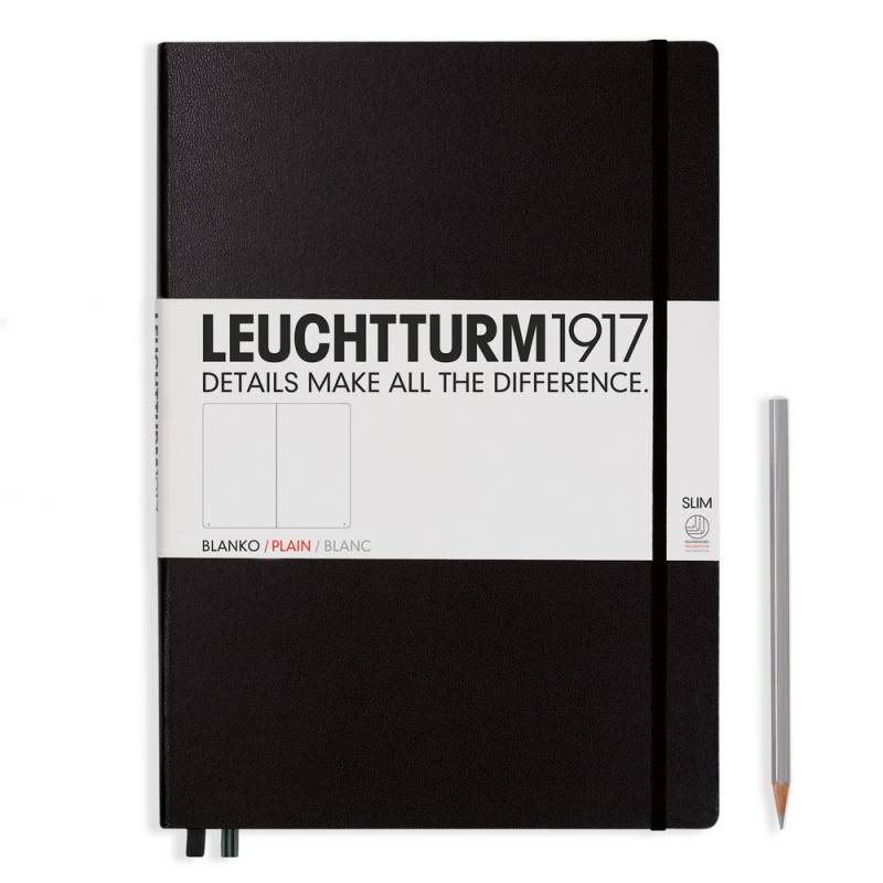 Leuchtturm1917 Notizbuch Master Slim (A4+) Hardcover Schwarz Blanko von Leuchtturm1917