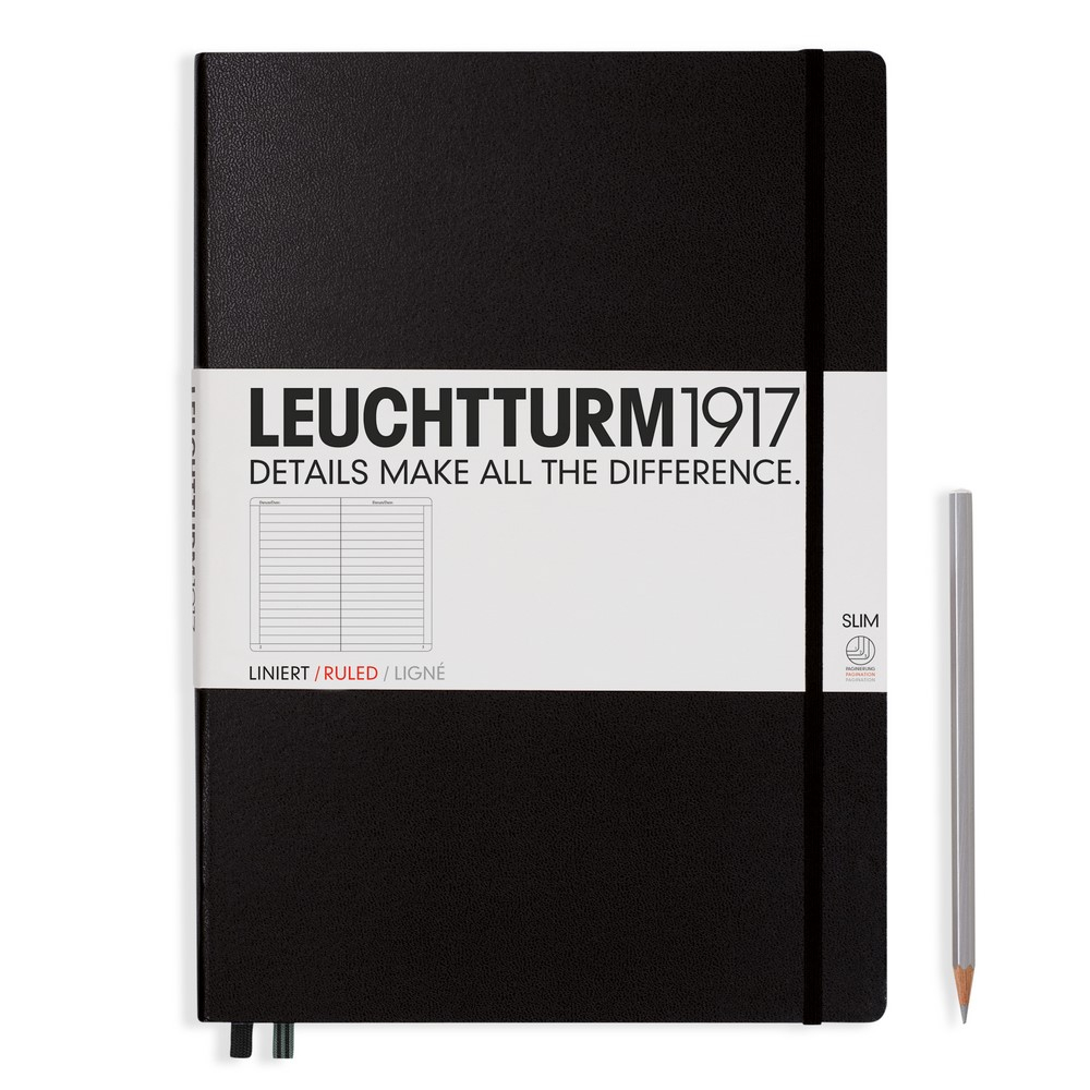 Leuchtturm1917 Notizbuch Master Slim (A4+) Hardcover Schwarz Liniert von Leuchtturm1917