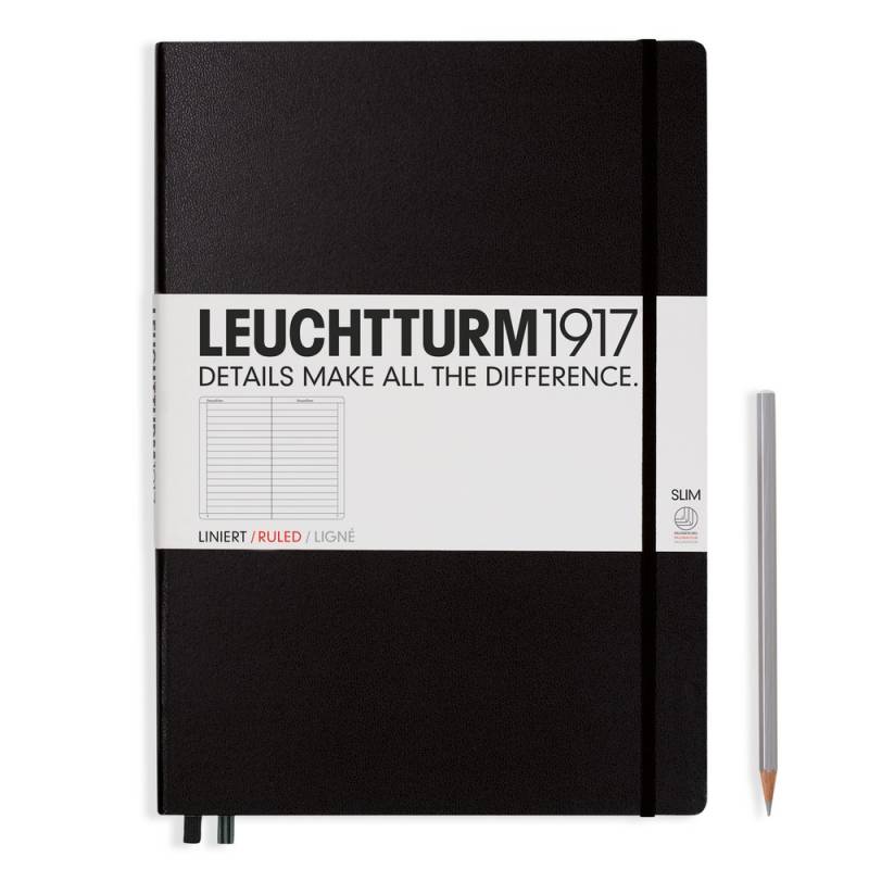 Leuchtturm1917 Notizbuch Master Slim (A4+) Hardcover Schwarz Liniert von Leuchtturm1917