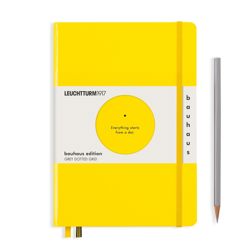 Leuchtturm1917 Notizbuch Medium Hardcover A5 Bauhaus Edition zitrone, punktkariert von Leuchtturm1917