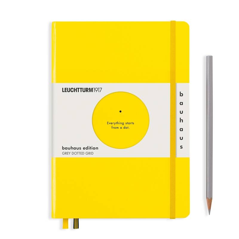 Leuchtturm1917 Notizbuch Medium Hardcover A5 Bauhaus Edition zitrone, punktkariert von Leuchtturm1917