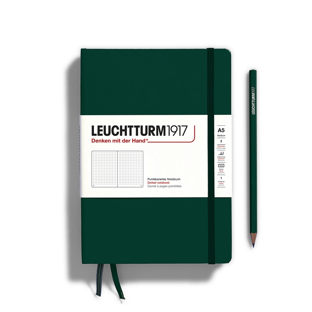 Leuchtturm1917 Notizbuch Medium Hardcover A5 Natural Colours Forest Green Punktkariert von Leuchtturm1917