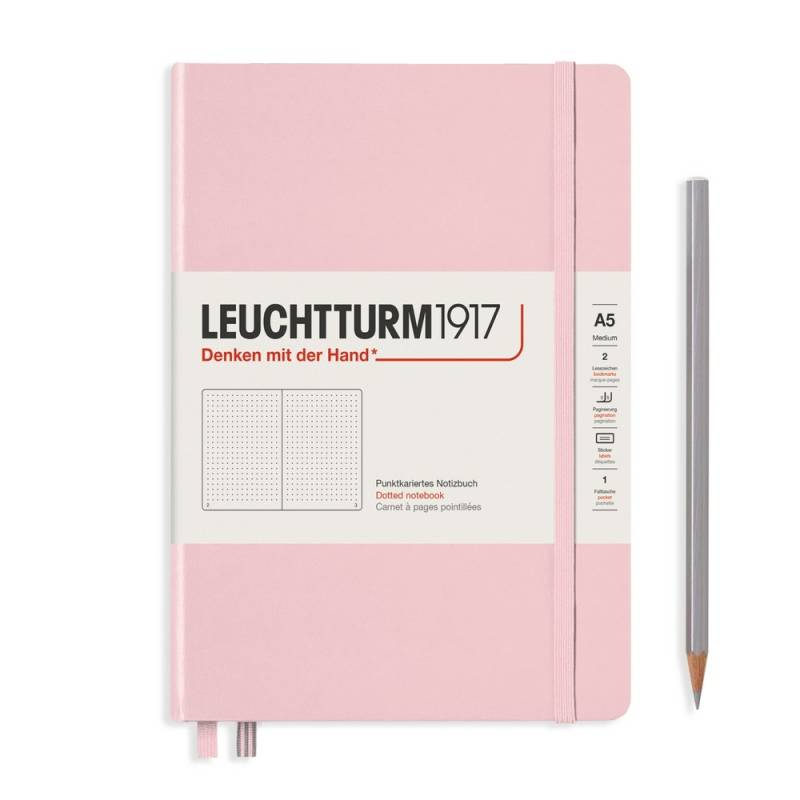 Leuchtturm1917 Notizbuch Medium Hardcover A5 Puder, punktkariert von Leuchtturm1917