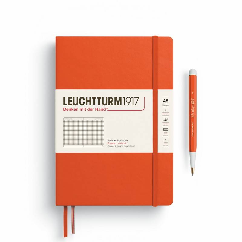 Leuchtturm1917 Notizbuch Medium Hardcover A5 Pumpkin kariert von Leuchtturm1917