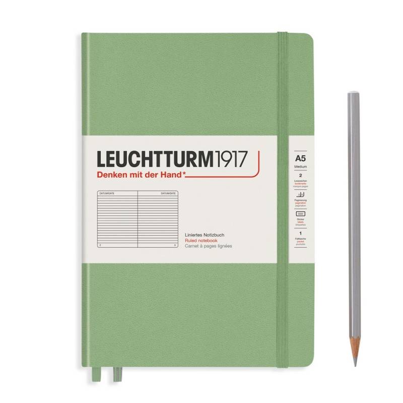 Leuchtturm1917 Notizbuch Medium Hardcover A5 Salbei, liniert von Leuchtturm1917