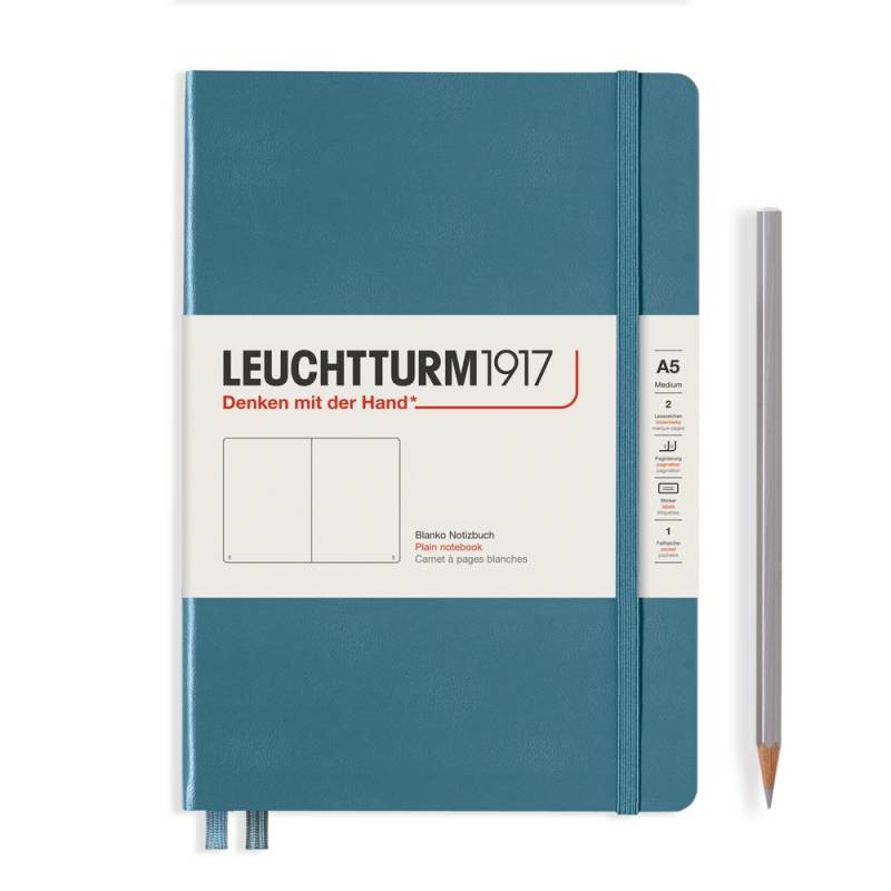 Leuchtturm1917 Notizbuch Medium Hardcover A5 Stone Blue, blanko von Leuchtturm1917