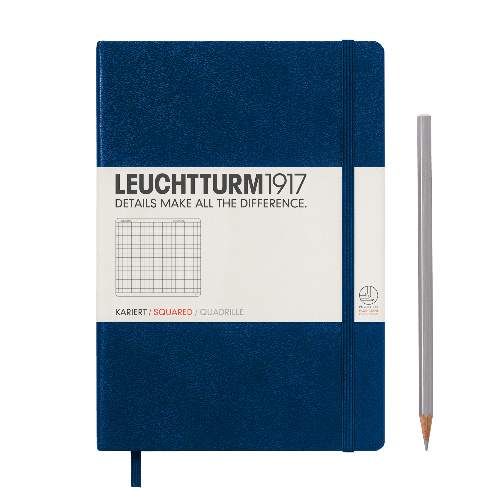 Leuchtturm1917 Notizbuch Medium Hardcover A5 marine, kariert Leuchtturm1917 Notizbuch Medium Hardcover A5 marine, kariert von Leuchtturm1917