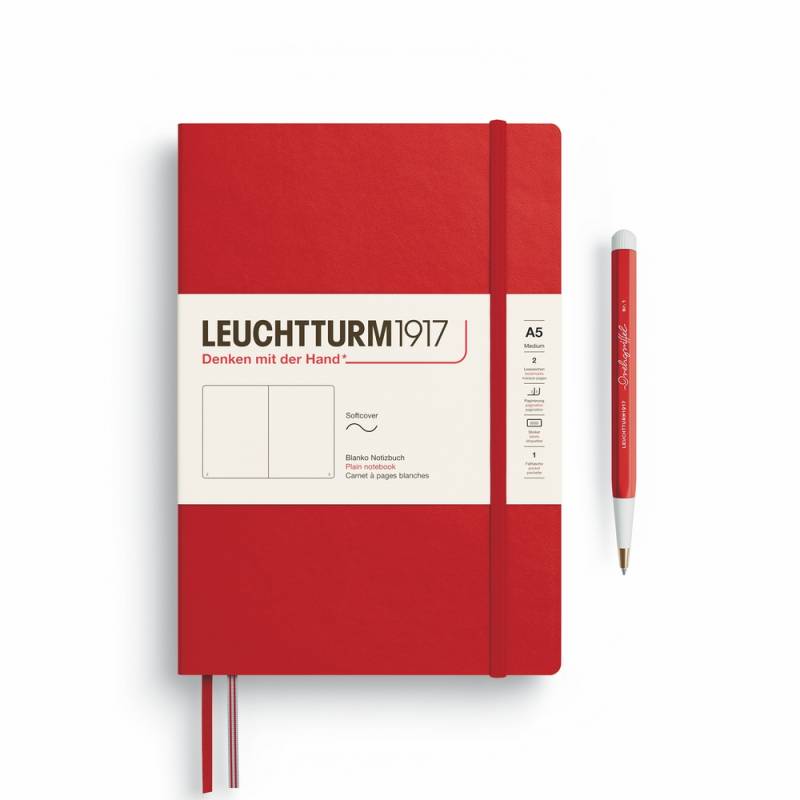 Leuchtturm1917 Notizbuch Medium Softcover A5 Cherry blanko von Leuchtturm1917