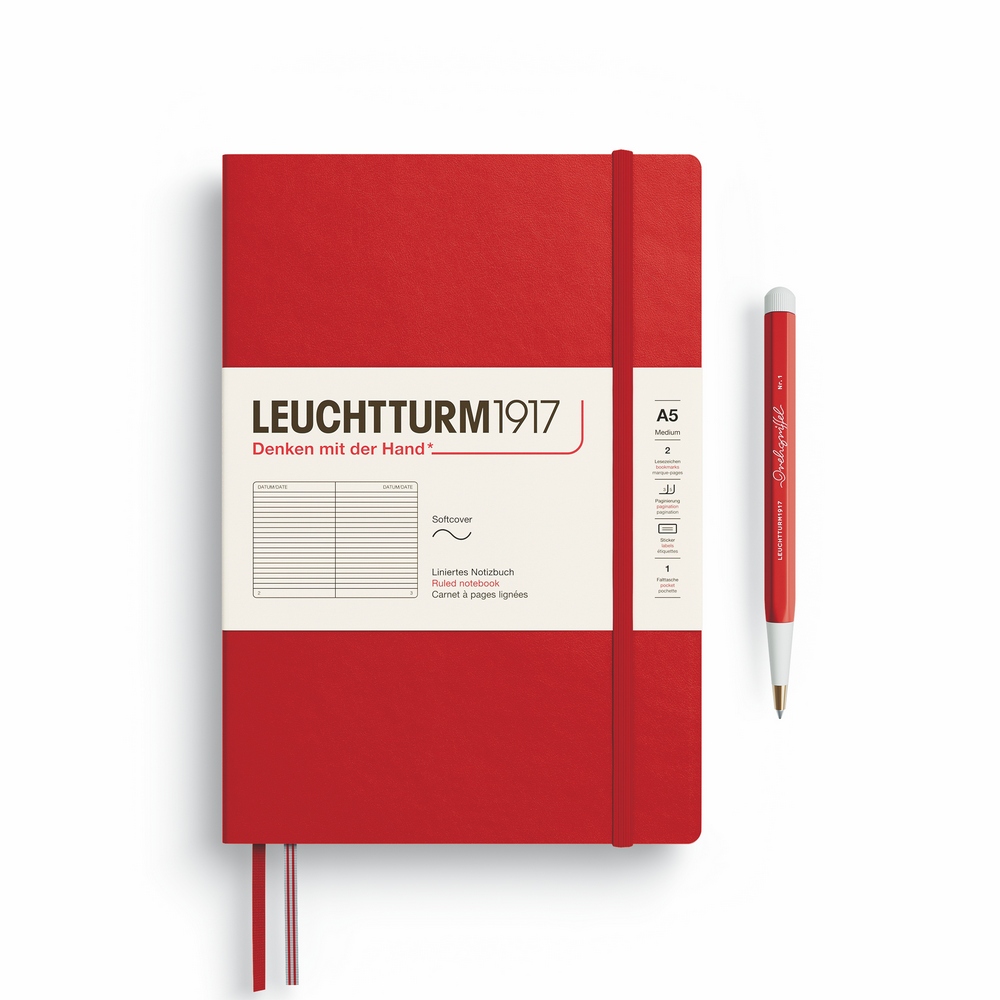 Leuchtturm1917 Notizbuch Medium Softcover A5 Cherry liniert von Leuchtturm1917