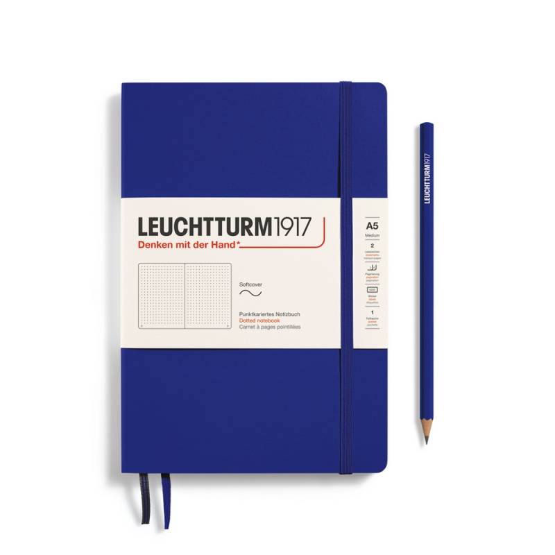 Leuchtturm1917 Notizbuch Medium Softcover A5 Ink punktkariert von Leuchtturm1917