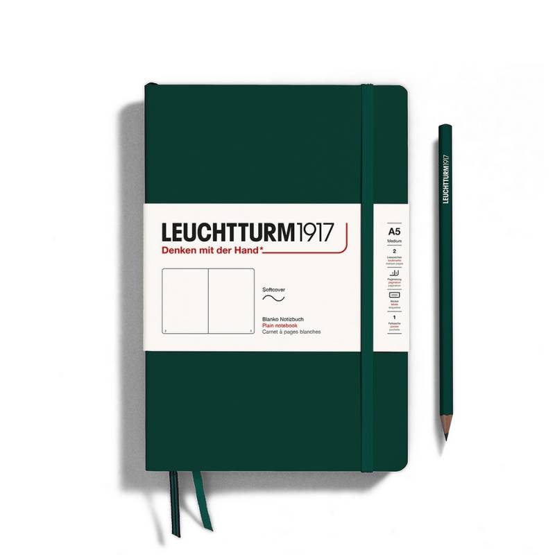 Leuchtturm1917 Notizbuch Medium Softcover A5 Natural Colours Forest Green Blanko von Leuchtturm1917