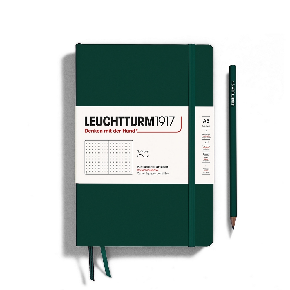 Leuchtturm1917 Notizbuch Medium Softcover A5 Natural Colours Forest Green Punktkariert Leuchtturm1917 Notizbuch Medium Softcover A5 Natural Colours Forest Green Punktkariert von Leuchtturm1917