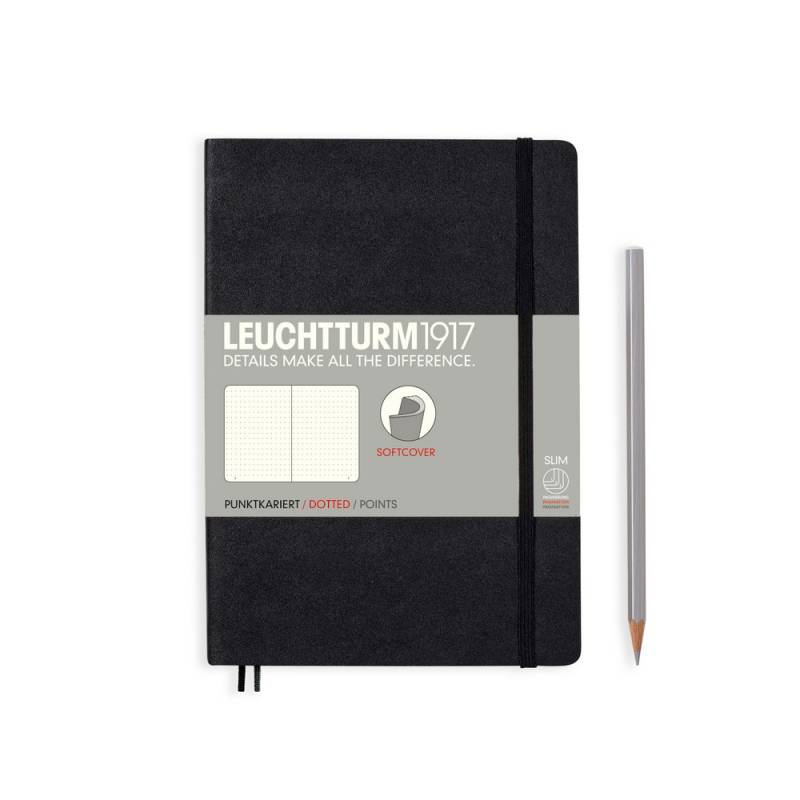 Leuchtturm1917 Notizbuch Medium Softcover A5 schwarz, punktkariert von Leuchtturm1917