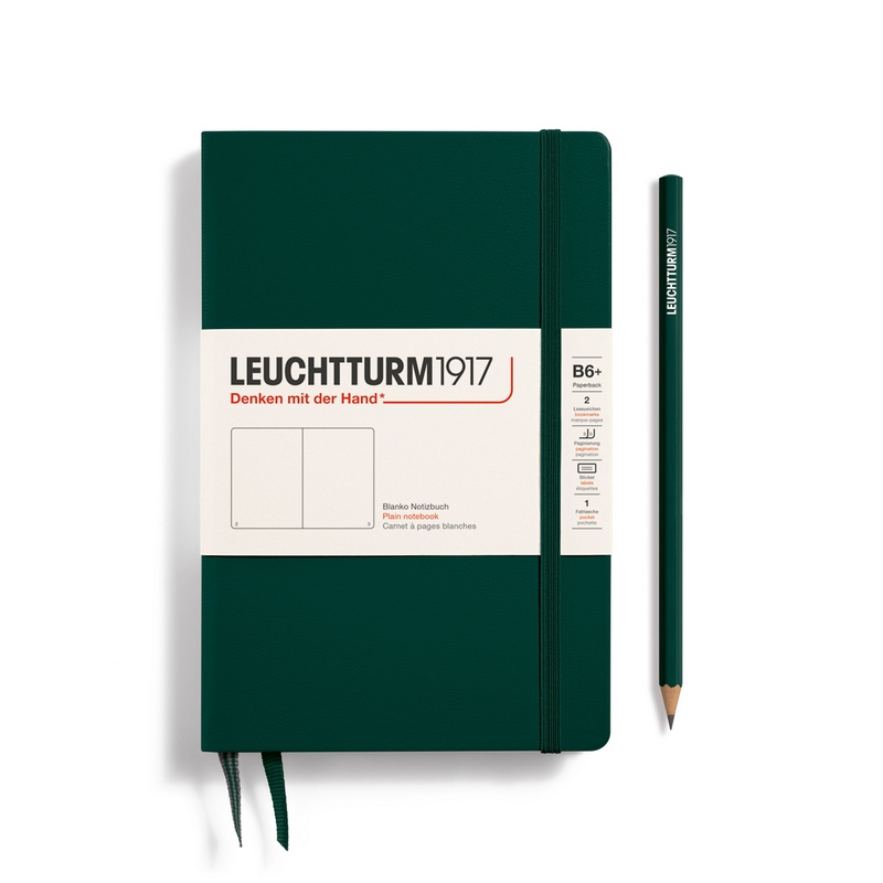 Leuchtturm1917 Notizbuch Paperback Hardcover B6+ Forest Green Blanko von Leuchtturm1917