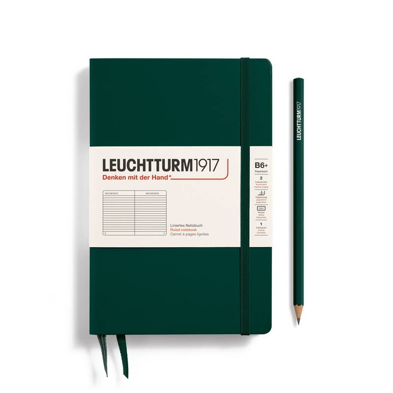 Leuchtturm1917 Notizbuch Paperback Hardcover B6+ Forest Green Liniert von Leuchtturm1917