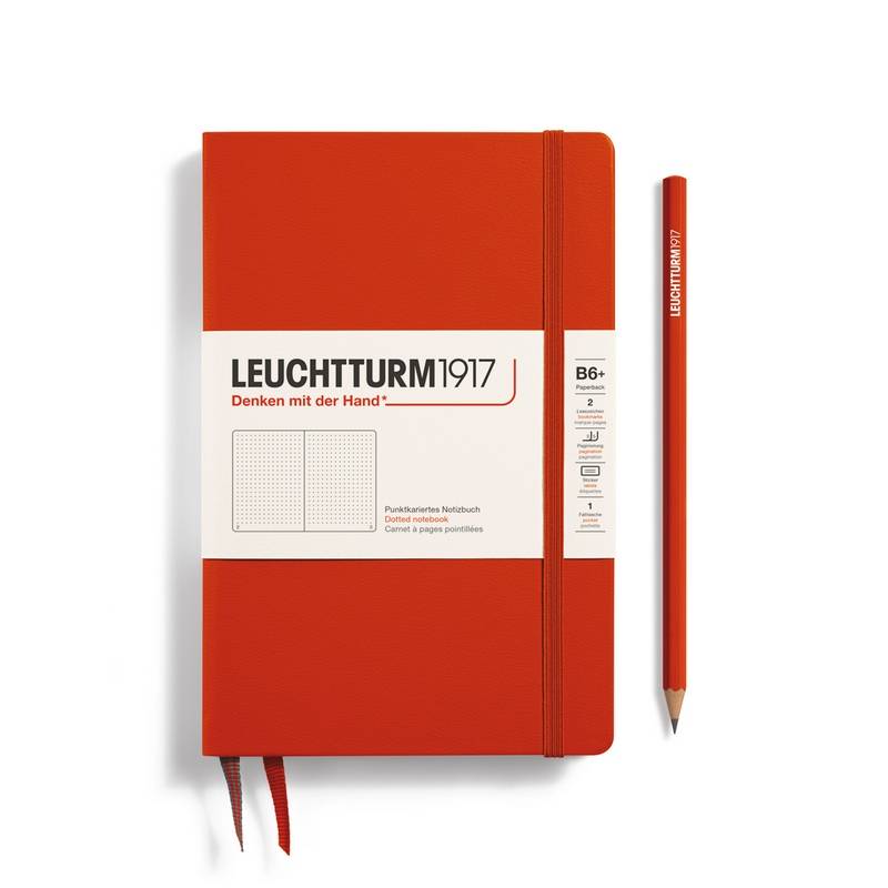 Leuchtturm1917 Notizbuch Paperback Hardcover B6+ Fox Red Punktkariert von Leuchtturm1917