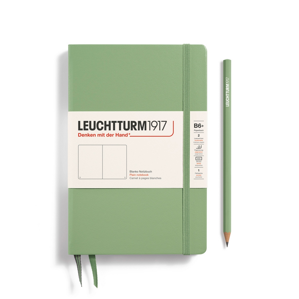 Leuchtturm1917 Notizbuch Paperback Hardcover B6+ Salbei, blanko von Leuchtturm1917
