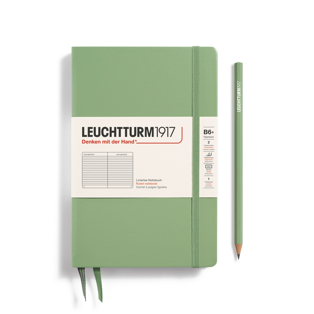 Leuchtturm1917 Notizbuch Paperback Hardcover B6+ Salbei, liniert von Leuchtturm1917