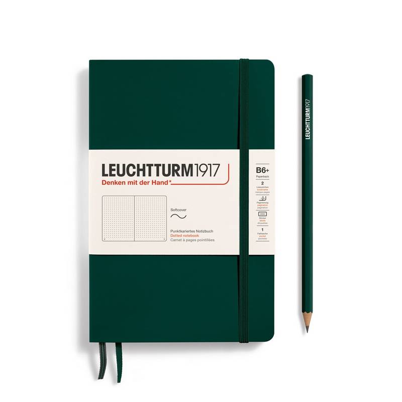 Leuchtturm1917 Notizbuch Paperback Softcover B6+ Forest Green Punktkariert von Leuchtturm1917