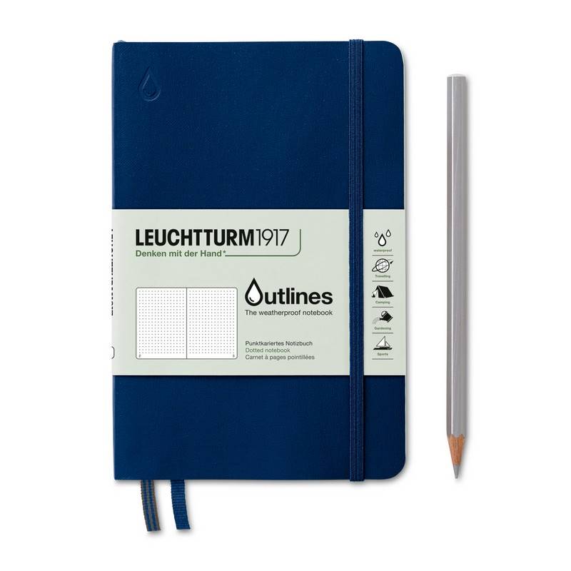 Leuchtturm1917 Notizbuch Paperback Softcover B6+ Outlines Navy Blue Punktkariert von Leuchtturm1917