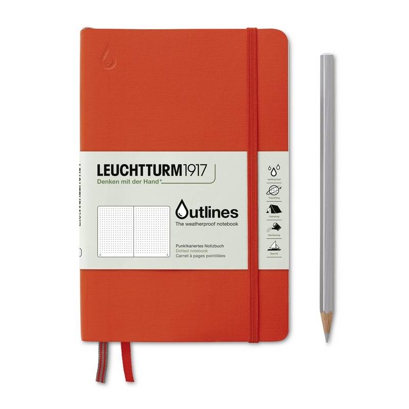 Leuchtturm1917 Notizbuch Paperback Softcover B6+ Outlines Signal Orange, punktkariert von Leuchtturm1917