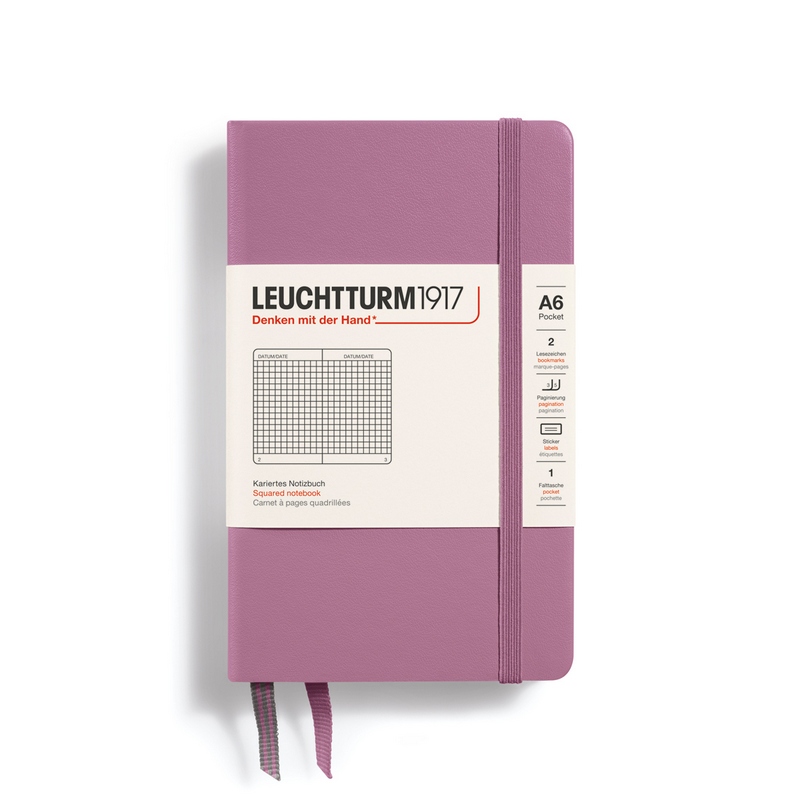 Leuchtturm1917 Notizbuch Pocket A6 Hardcover Dusty Rose Kariert von Leuchtturm1917