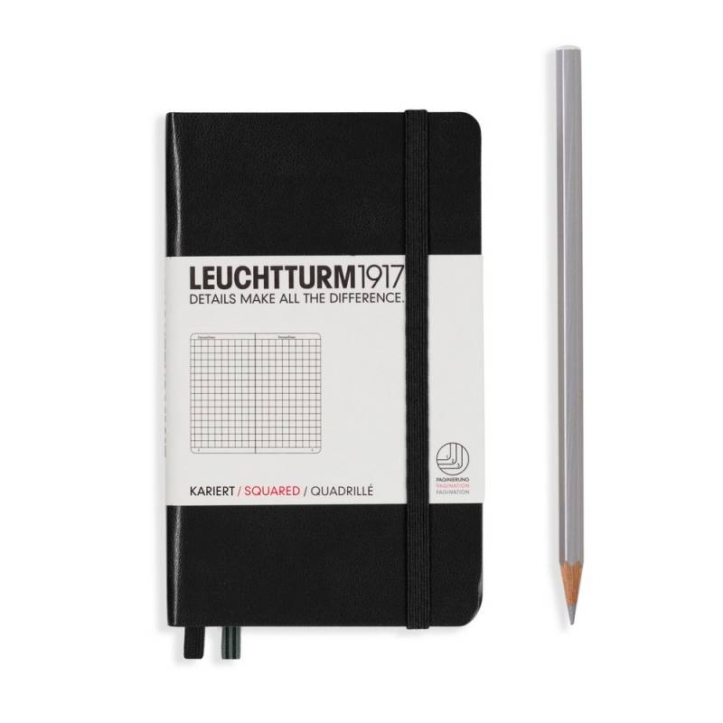 Leuchtturm1917 Notizbuch Pocket Hardcover A6 Schwarz Kariert von Leuchtturm1917