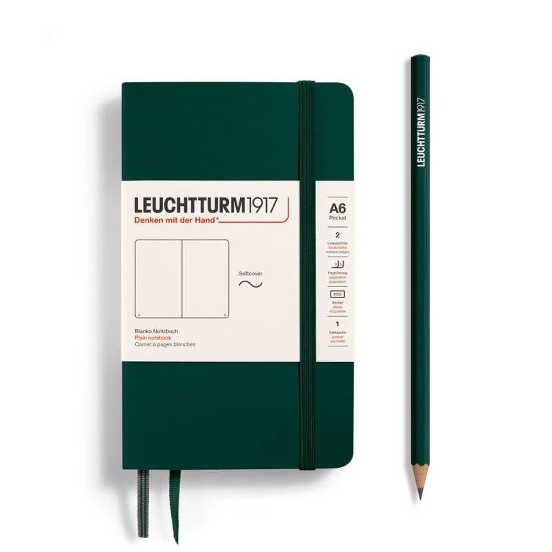 Leuchtturm1917 Notizbuch Pocket Softcover A6 Forest Green, blanko von Leuchtturm1917