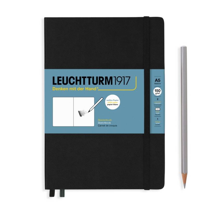 Leuchtturm1917 Skizzenbuch Medium A5 Hardcover Schwarz blanko von Leuchtturm1917