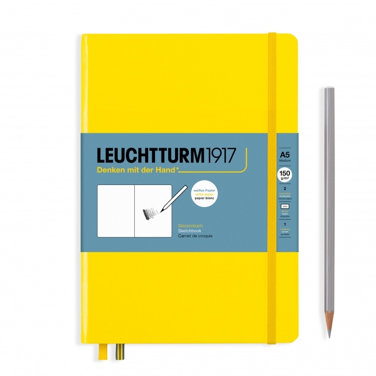 Leuchtturm1917 Skizzenbuch Medium A5 Hardcover Zitrone blanko von Leuchtturm1917