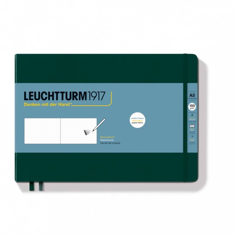 Leuchtturm1917 Skizzenbuch Medium A5 Landscape Hardcover Forest Green von Leuchtturm1917