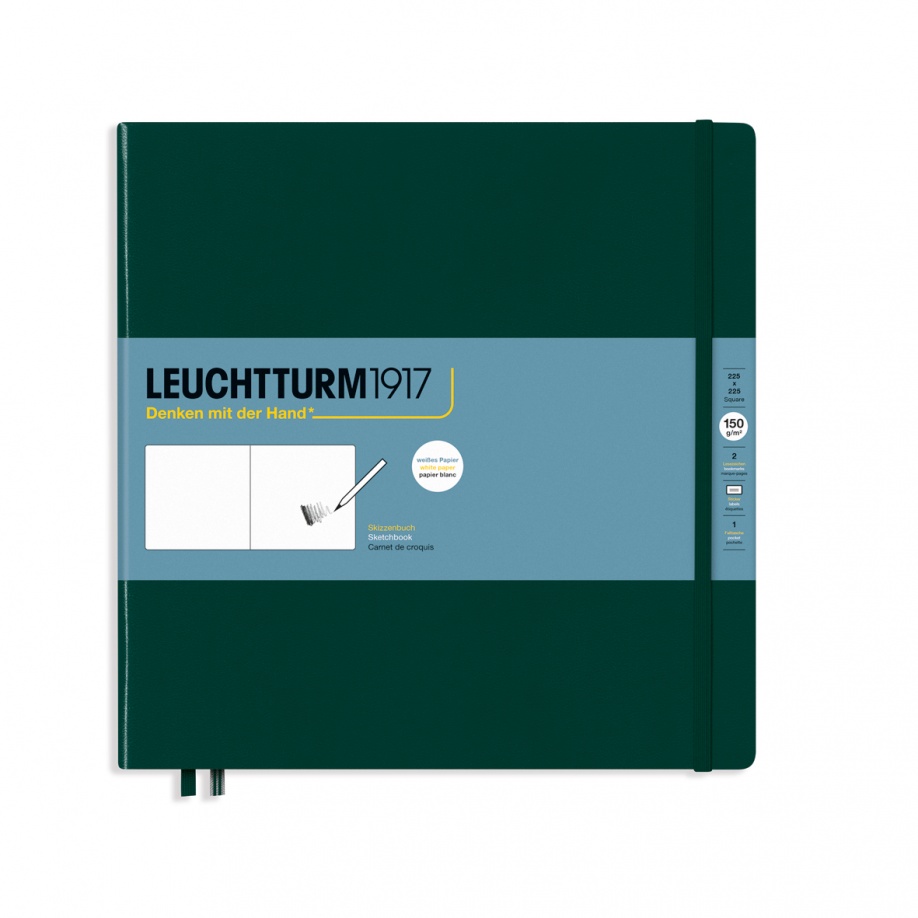 Leuchtturm1917 Skizzenbuch Quadrat Hardcover Forest Green von Leuchtturm1917
