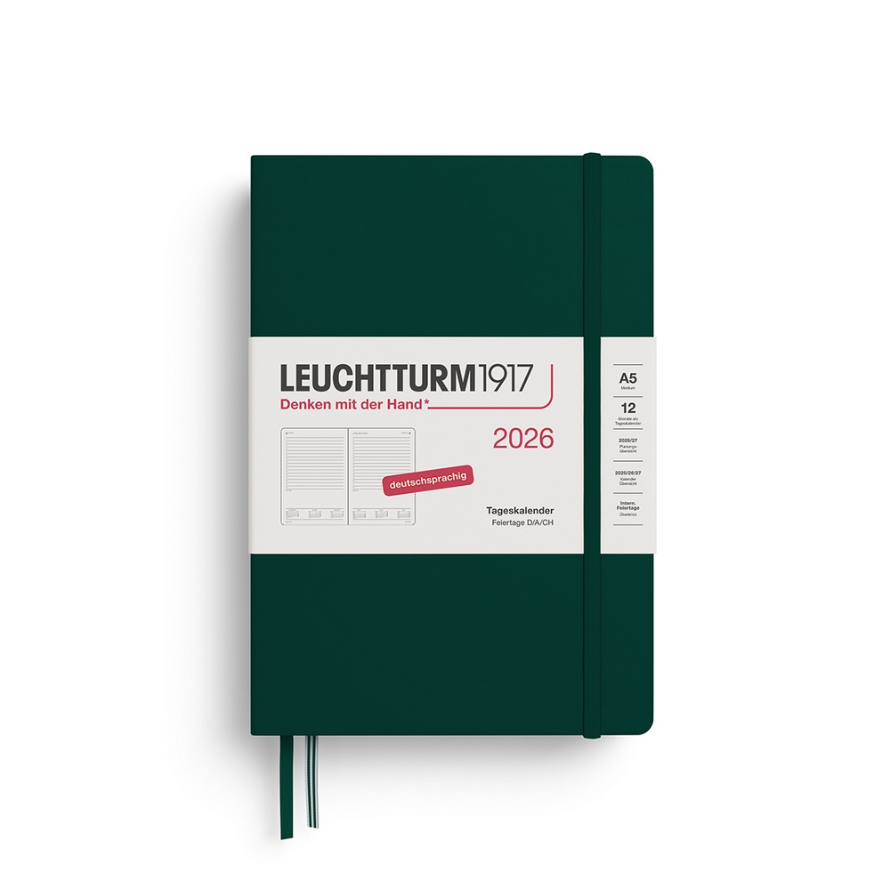 Leuchtturm1917 Tageskalender 1 Tag auf 1 Seite 2026 Medium A5 Hardcover Forest Green Leuchtturm1917 Tageskalender 1 Tag auf 1 Seite 2026 Medium A5 Hardcover Forest Green von Leuchtturm1917