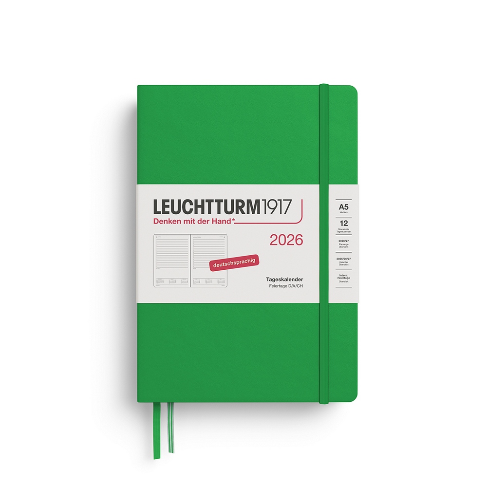Leuchtturm1917 Tageskalender 1 Tag auf 1 Seite 2026 Medium A5 Hardcover Spring Leaf von Leuchtturm1917
