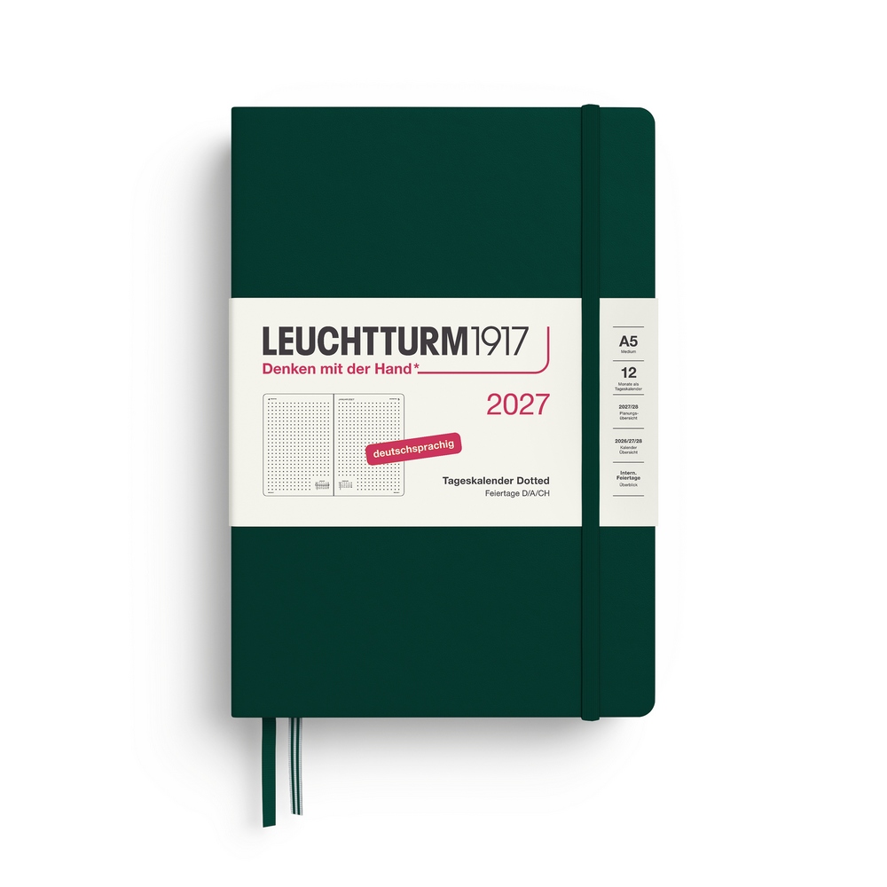 Leuchtturm1917 Tageskalender 1 Tag auf 1 Seite 2027 Medium A5 Hardcover Forest Green Punktkariert Leuchtturm1917 Tageskalender 1 Tag auf 1 Seite 2027 Medium A5 Hardcover Forest Green Punktkariert von Leuchtturm1917