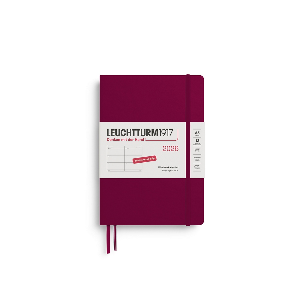 Leuchtturm1917 Wochenkalender 1 Woche auf 2 Seiten 2026 Medium A5 Hardcover Port Red Leuchtturm1917 Wochenkalender 1 Woche auf 2 Seiten 2026 Medium A5 Hardcover Port Red von Leuchtturm1917