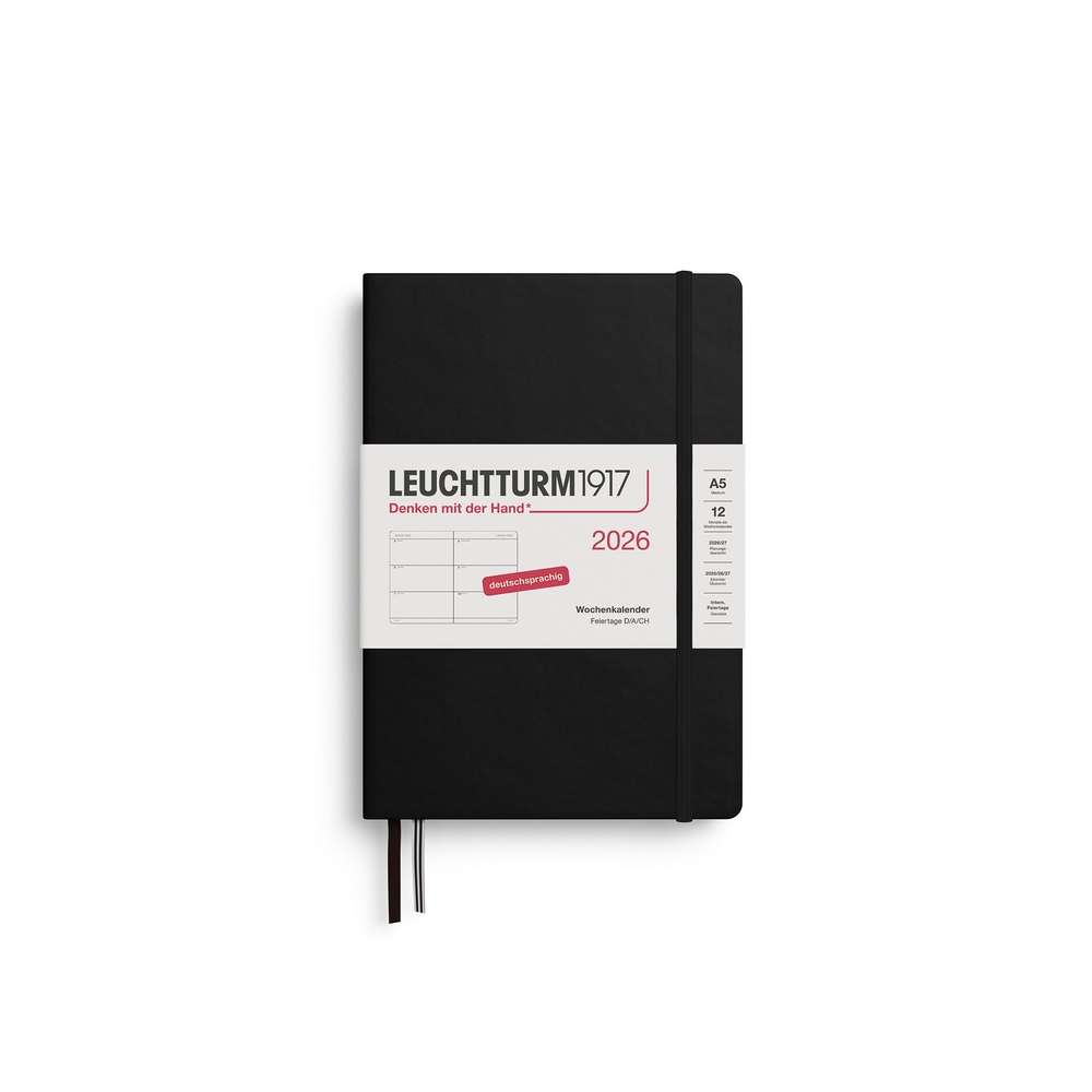 Leuchtturm1917 Wochenkalender 1 Woche auf 2 Seiten 2026 Medium A5 Hardcover Schwarz Leuchtturm1917 Wochenkalender 1 Woche auf 2 Seiten 2026 Medium A5 Hardcover Schwarz von Leuchtturm1917
