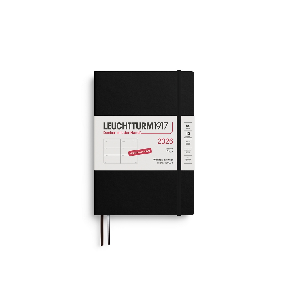 Leuchtturm1917 Wochenkalender 1 Woche auf 2 Seiten 2026 Medium A5 Softcover Schwarz Leuchtturm1917 Wochenkalender 1 Woche auf 2 Seiten 2026 Medium A5 Softcover Schwarz von Leuchtturm1917