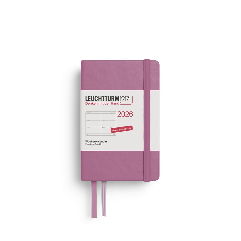 Leuchtturm1917 Wochenkalender 1 Woche auf 2 Seiten 2026 Mini A7 Hardcover Dusty Rose von Leuchtturm1917