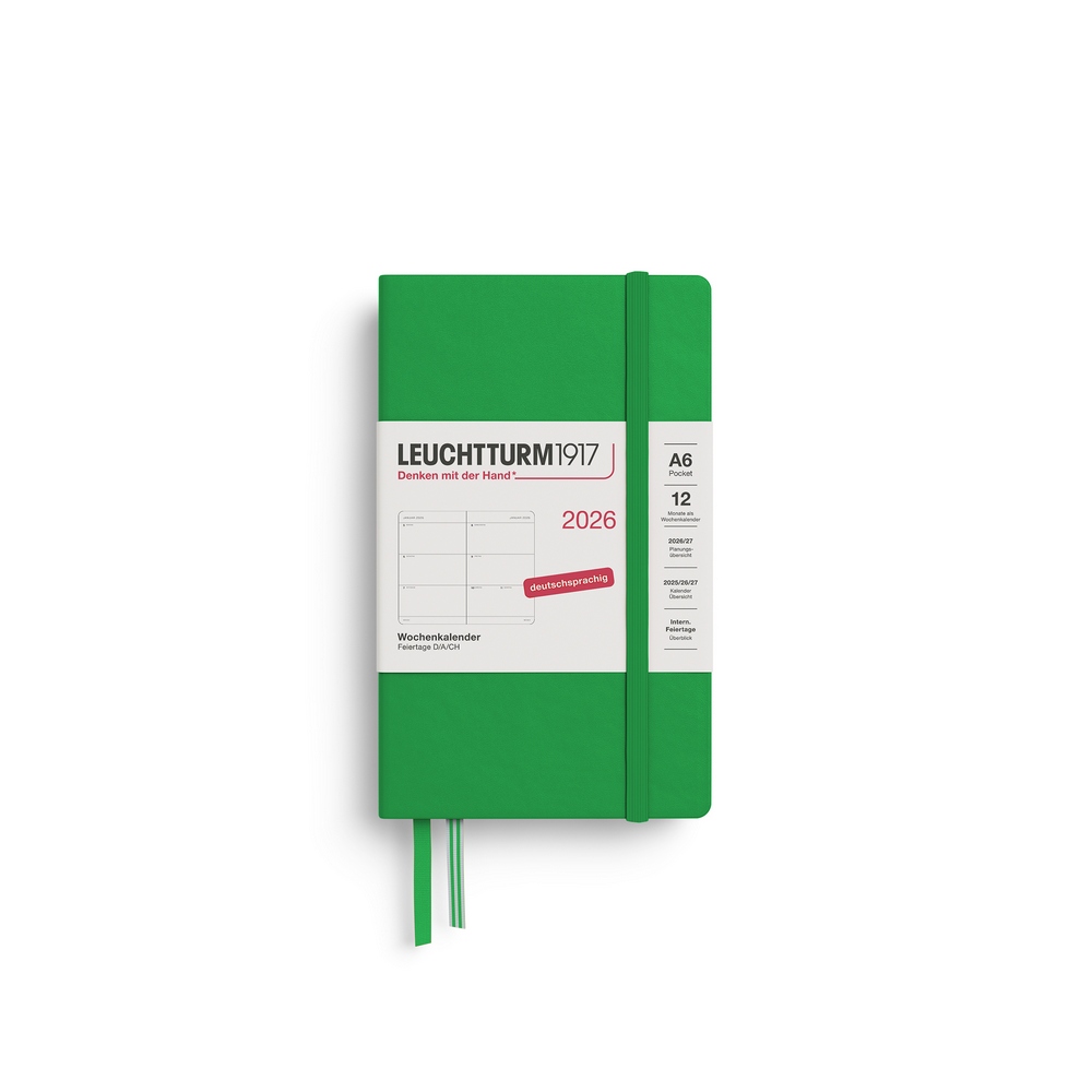Leuchtturm1917 Wochenkalender 1 Woche auf 2 Seiten 2026 Pocket A6 Hardcover Spring Leaf von Leuchtturm1917