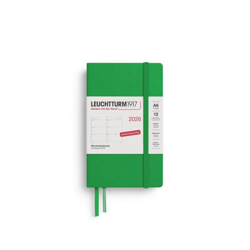 Leuchtturm1917 Wochenkalender 1 Woche auf 2 Seiten 2026 Pocket A6 Hardcover Spring Leaf von Leuchtturm1917
