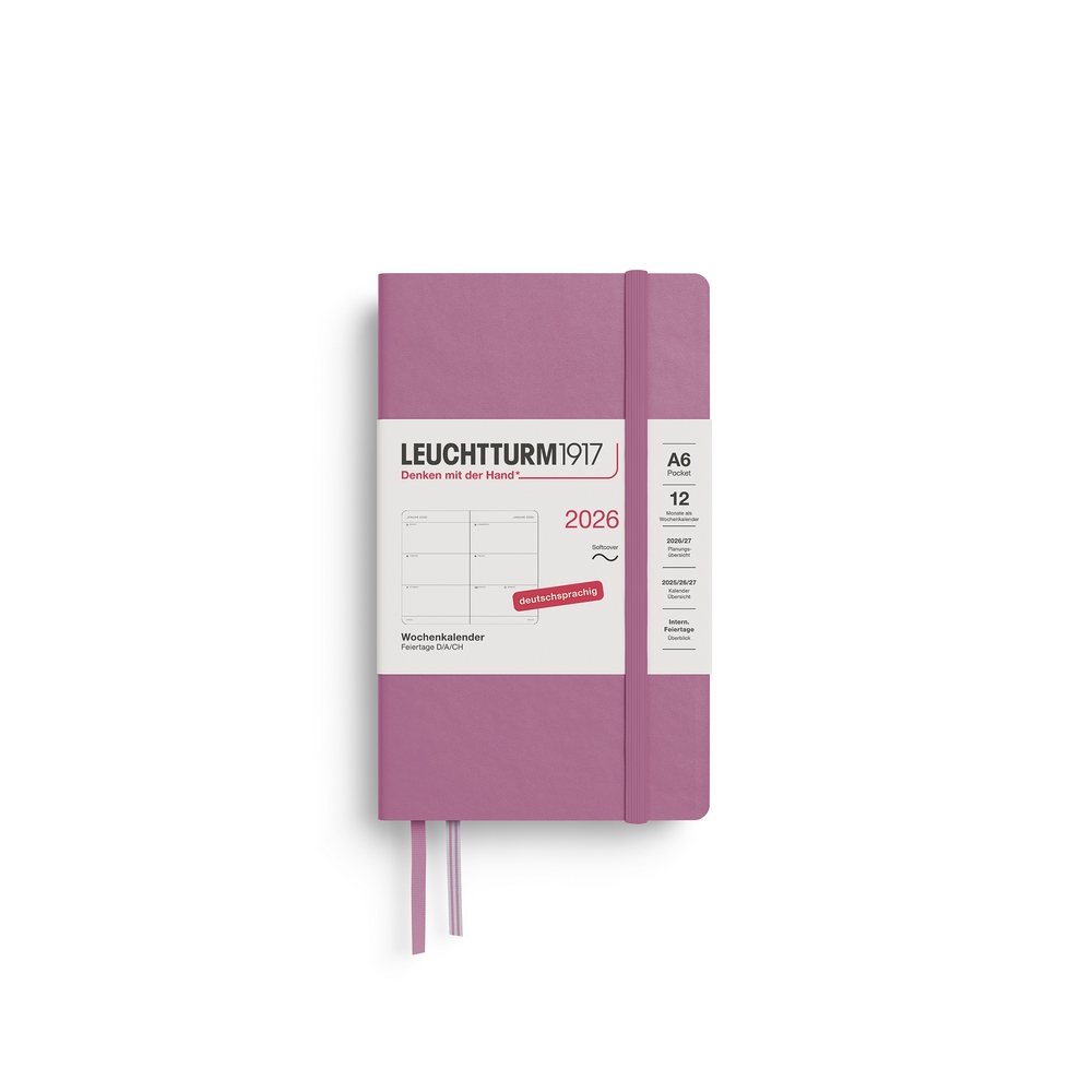 Leuchtturm1917 Wochenkalender 1 Woche auf 2 Seiten 2026 Pocket A6 Softcover Dusty Rose von Leuchtturm1917