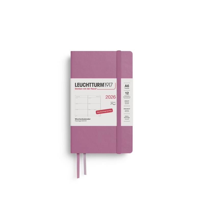 Leuchtturm1917 Wochenkalender 1 Woche auf 2 Seiten 2026 Pocket A6 Softcover Dusty Rose von Leuchtturm1917