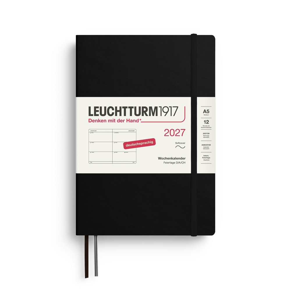 Leuchtturm1917 Wochenkalender 1 Woche auf 2 Seiten 2027 Medium A5 Softcover Schwarz Leuchtturm1917 Wochenkalender 1 Woche auf 2 Seiten 2027 Medium A5 Softcover Schwarz von Leuchtturm1917